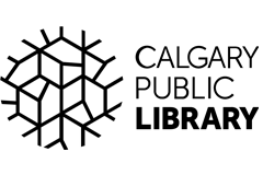 Calgary Public Library's logo, black and white